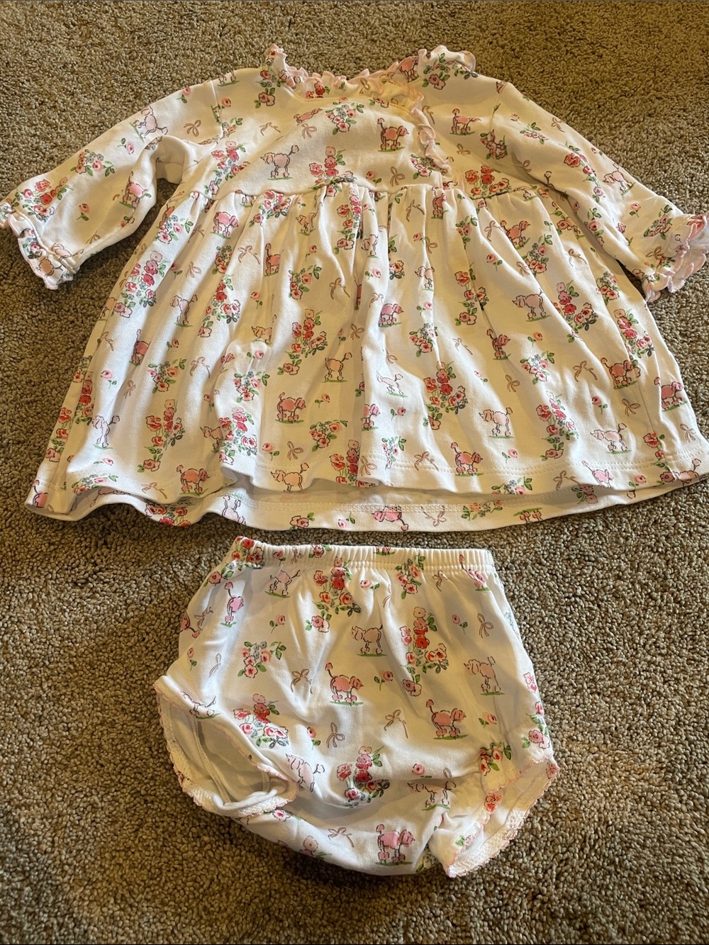 Kissy Kissy Pink Floral Ruffle Dress and Bloomers